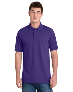 Port & Co KP55 Purple-5.5-Ounce Jersey Knit Polo Shirt Purple