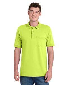 Port & Co KP55P Safety-Core Blend Pocket Polo Shirt Safety