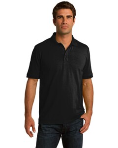 Port & Co KP55T Black-Tall 5.5-Ounce Jersey Knit Polo Shirt Black