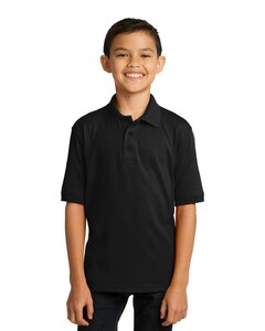 Port & Co KP55Y Black-Youth 5.5-Ounce Jersey Knit Polo Shirt Black