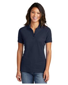 Port & Co LKP1500 Navy-Women's Ring Spun Pique Polo Shirt Navy