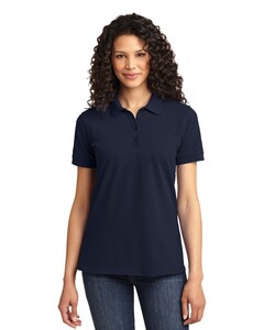 Port &amp; Co LKP155 Navy-Women&#x27;s 50/50 Pique Polo Shirt Navy