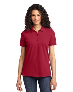 Port &amp; Co LKP155 Red-Women&#x27;s 50/50 Pique Polo Shirt Red