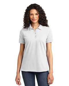 Port & Co LKP155 White-Women's 50/50 Pique Polo Shirt White