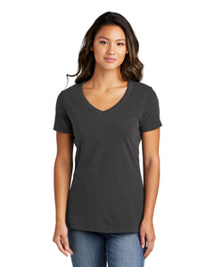 Port & Co LPC099V Gray-Ladies Beach Wash Garment-Dyed V-Neck T-Shirt Gray