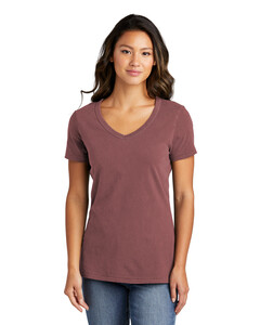 Port & Co LPC099V Pink-Ladies Beach Wash Garment-Dyed V-Neck T-Shirt Pink