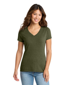 Port & Co LPC330V Green-Women's Tri-Blend V-Neck Tee Green