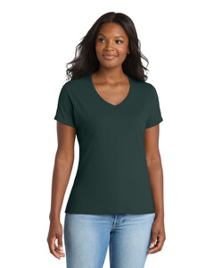 Port & Co LPC381V Green-Women's Essential Blended Performance V-Neck T-Shirt Green