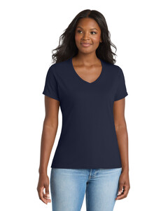 Port & Co LPC381V Navy-Women's Essential Blended Performance V-Neck T-Shirt Navy