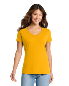 Port & Co LPC450V Yellow-Women's Fan Favorite™ V-Neck T-Shirt Yellow