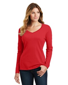 Port & Co LPC450VLS Red-Women's Long Sleeve Fan Favorite V-Neck T-Shirt Red