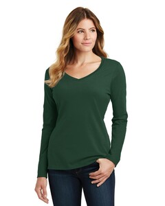 Port & Co LPC450VLS Green-Women's Long Sleeve Fan Favorite V-Neck T-Shirt Green