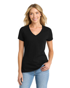 Port & Co LPC455V Black-Women's Fan Favorite Blend V-Neck T-Shirt Black