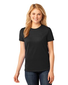 Port & Co LPC54 Black-Women's 54-oz 100% Cotton T-Shirt Black