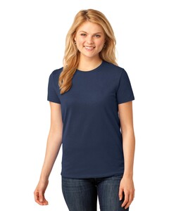 Port &amp; Co LPC54 Navy-Women&#x27;s 54-oz 100% Cotton T-Shirt Navy