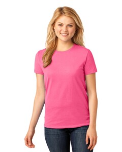 Port & Co LPC54 Pink-Women's 54-oz 100% Cotton T-Shirt Pink