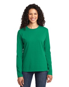 Port & Co LPC54LS Green-Women's Long Sleeve 5.4-oz 100% Cotton T-Shirt Green