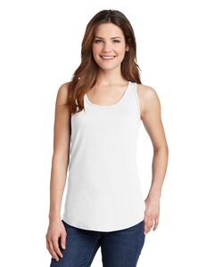 Port & Co LPC54TT White-Women's 5.4-Oz 100% Cotton Tank Top White