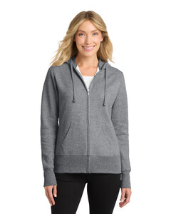 Port & Co LPC78ZH Gray-Women's Core Fleece Full-Zip Hooded Sweatshirt Gray