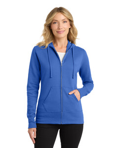 Port & Co LPC78ZH Blue-Women's Core Fleece Full-Zip Hooded Sweatshirt Blue