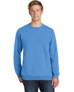 Port & Co PC098 Blue-Essential Pigment-Dyed Crewneck Sweatshirt Blue