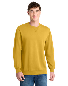 Port & Co PC098 Yellow-Essential Pigment-Dyed Crewneck Sweatshirt Yellow