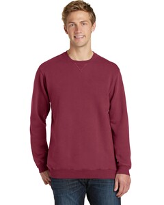Port & Co PC098 Maroon-Essential Pigment-Dyed Crewneck Sweatshirt Maroon