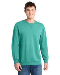 Port & Co PC098 Blue-Green-Essential Pigment-Dyed Crewneck Sweatshirt Blue-Green