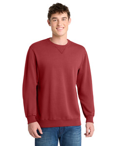 Port & Co PC098 Red-Essential Pigment-Dyed Crewneck Sweatshirt Red