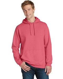 Port & Co PC098H Pink-Essential Pigment-Dyed Pullover Hoodie Pink