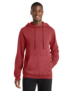 Port & Co PC098H Red-Essential Pigment-Dyed Pullover Hoodie Red