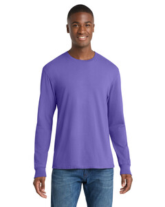 Port & Co PC099LS Purple-Pigment-Dyed Long Sleeve T-Shirt Purple