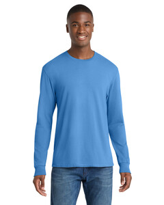 Port & Co PC099LS Blue-Pigment-Dyed Long Sleeve T-Shirt Blue