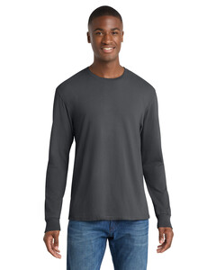 Port & Co PC099LS Gray-Pigment-Dyed Long Sleeve T-Shirt Gray