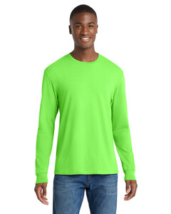 Port & Co PC099LS Green-Pigment-Dyed Long Sleeve T-Shirt Green