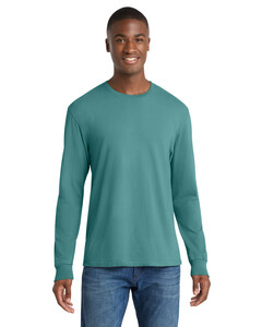 Port & Co PC099LS Blue-Green-Pigment-Dyed Long Sleeve T-Shirt Blue-Green