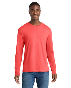 Port & Co PC099LS Red-Pigment-Dyed Long Sleeve T-Shirt Red