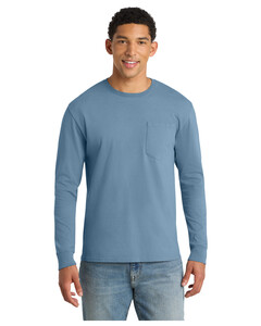Port & Co PC099LSP Tie-Dyed-Essential Pigment-Dyed Long Sleeve Pocket T-Shirt Tie-Dyed