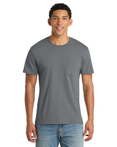 Port & Co PC099P Gray-Essential Pigment-Dyed Pocket T-Shirt Gray