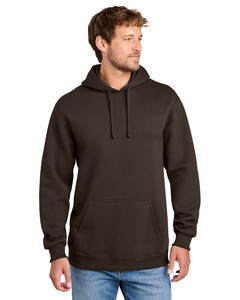 Port & Co PC107H Brown-Foundation Fleece Pullover Hooded Sweatshirt Brown