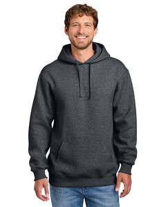 Port & Co PC107H Gray-Foundation Fleece Pullover Hooded Sweatshirt Gray