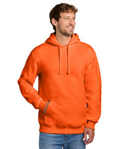 Port & Co PC107H Orange-Foundation Fleece Pullover Hooded Sweatshirt Orange