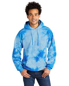 Port & Co PC144 Blue-Crystal Tie-Dye Pullover Hoodie Blue
