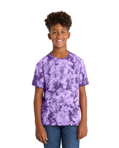 Port & Co PC145Y Purple-Youth Crystal Tie-Dye T-Shirt Purple