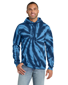 Port & Co PC146 Navy-Essential Tie-Dye Pullover Hoodie Navy