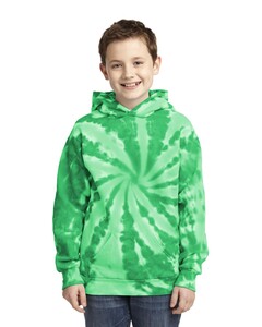 Port & Co PC146Y Green-Youth Essential Tie-Dye Pullover Hoodie Green