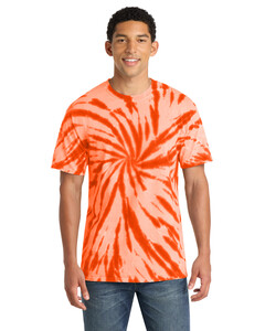 Port &amp; Co PC147 Orange-Essential Tie-Dye T-Shirt Orange