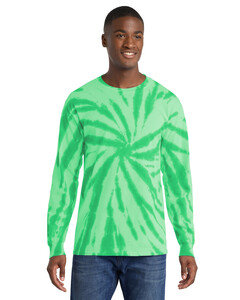Port & Co PC147LS Green-Essential Tie-Dye Long Sleeve T-Shirt Green