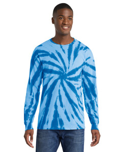 Port & Co PC147LS Blue-Essential Tie-Dye Long Sleeve T-Shirt Blue