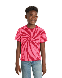 Port & Co PC147Y Red-Youth Essential Tie-Dye Tee Red